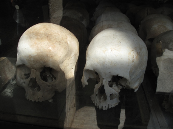 Skulls inside the Choeung Ek Memorial